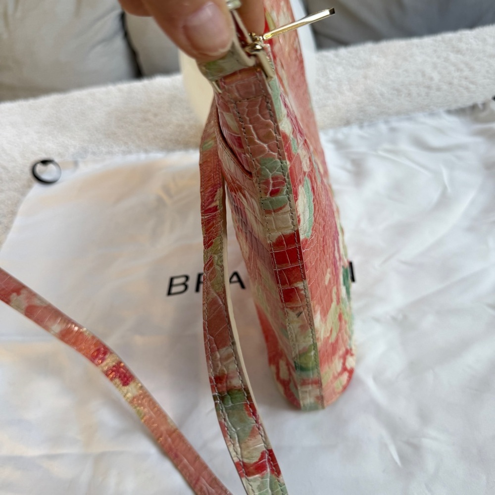 Brahmin Katie Jubilee Melbourne Multi Floral Embossed Leather Crossbody - Picture 4 of 6